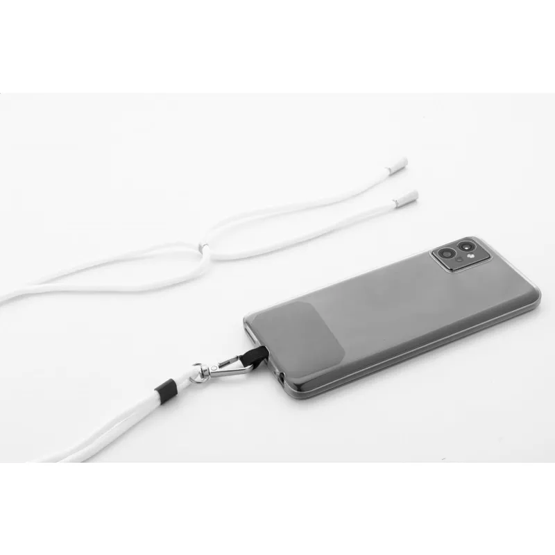 Corphon smycz RPET z uchwytem na telefon - biały (AP800596-01)