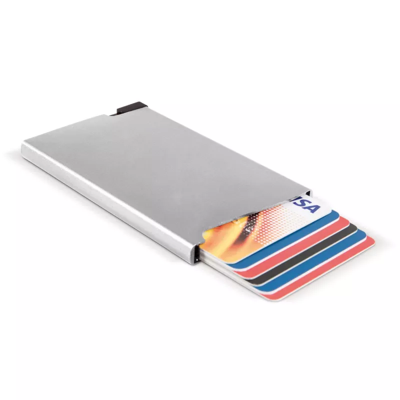 Aluminiowy card-holder - srebrny (LT91190-N0005)