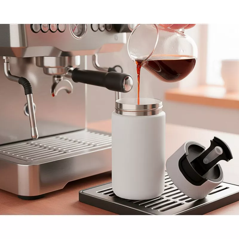 Kubek termiczny 400 ml Air Gifts z ceramiką w środku | Nabila - biały (VA050-02)