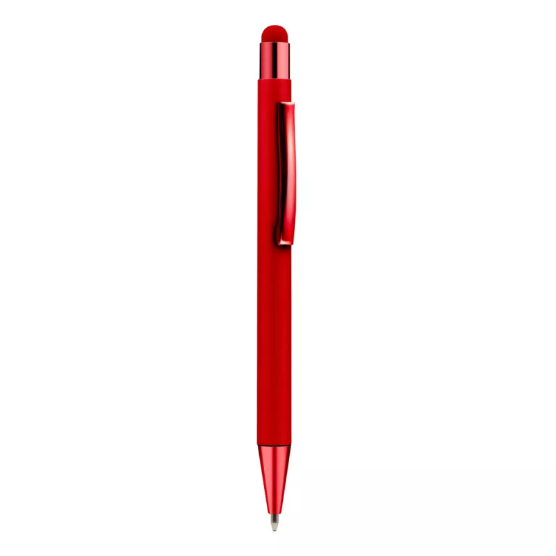 Długopis aluminiowy z touch pen-em | Ida - czerwony (V1376-05)