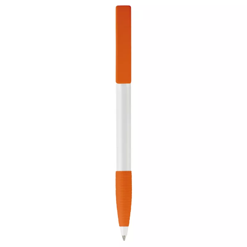 Długopis plastikowy Nash Grip - biało / pomarańczowy (LT80801-N0126)