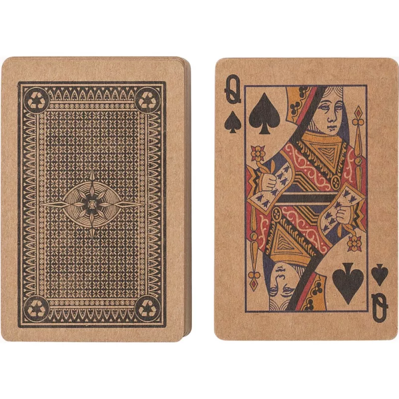 Karty do gry z papieru z recyklingu - brązowy (V2224-16)