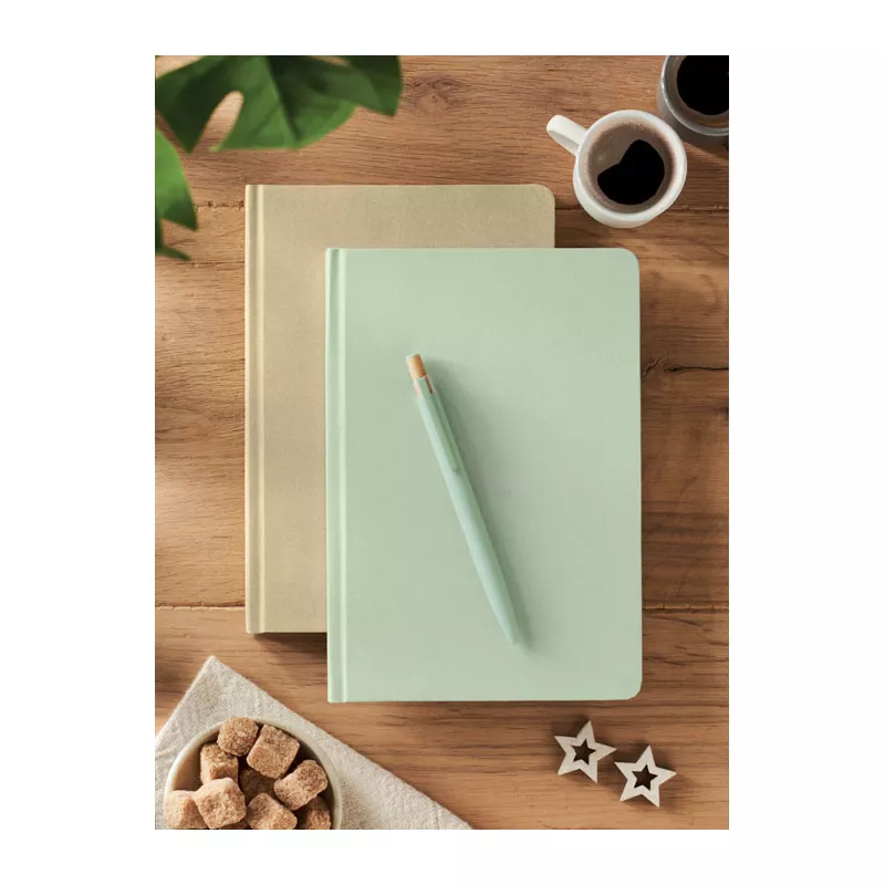 Notes A5 z trzciny cukrowej 80 kartek w linię SUGAR - Miętowy Zielony (MO2695-77)