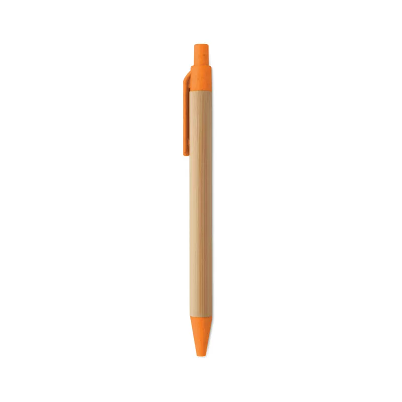 Długopis bambusowy z końcówkami ze słomy ITEA COLOUR - Pomaranczowy (MO2635-10)