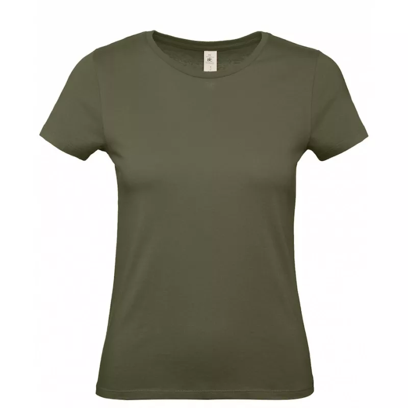 Damska koszulka reklamowa 145 g/m² B&C #E150 / WOMEN - Urban Khaki (552) (TW02T/E150-URBAN KHAKI)