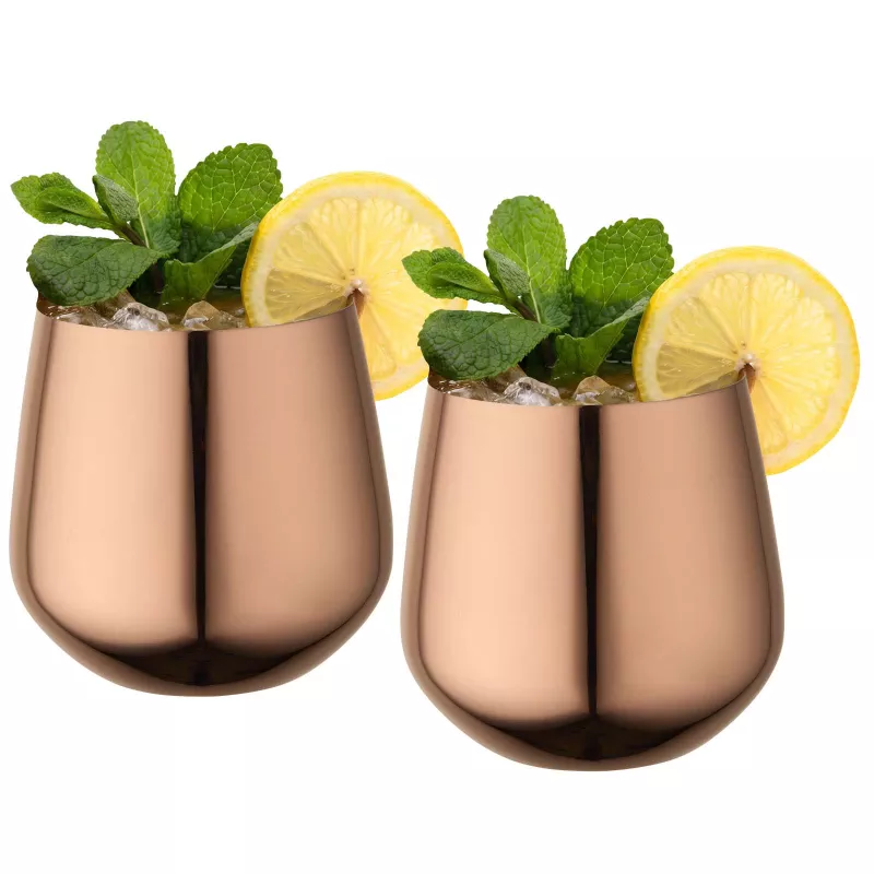 Zestaw kubków ze stali nierdzewnej Cascade o pojemności 540 ml - Różowe złoto (12636740)