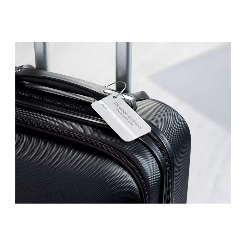 Zawieszka do bagażu aluminiowa z linką TAGGY - Srebrny Mat (MO8352-16)