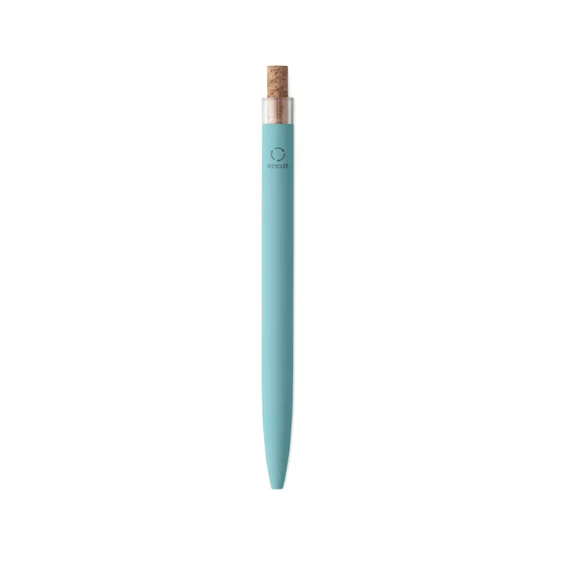 Długopis z korkowym przyciskiem BERGAMO + - Baby Blue (MO2652-66)