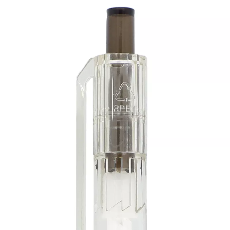Długopis z R-PET - czarny transparentny (LT80562-N0402)