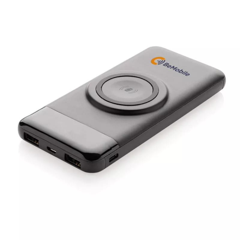 Power bank 10000 mAh, ładowarka bezprzewodowa 3W - czarny (P322.261)