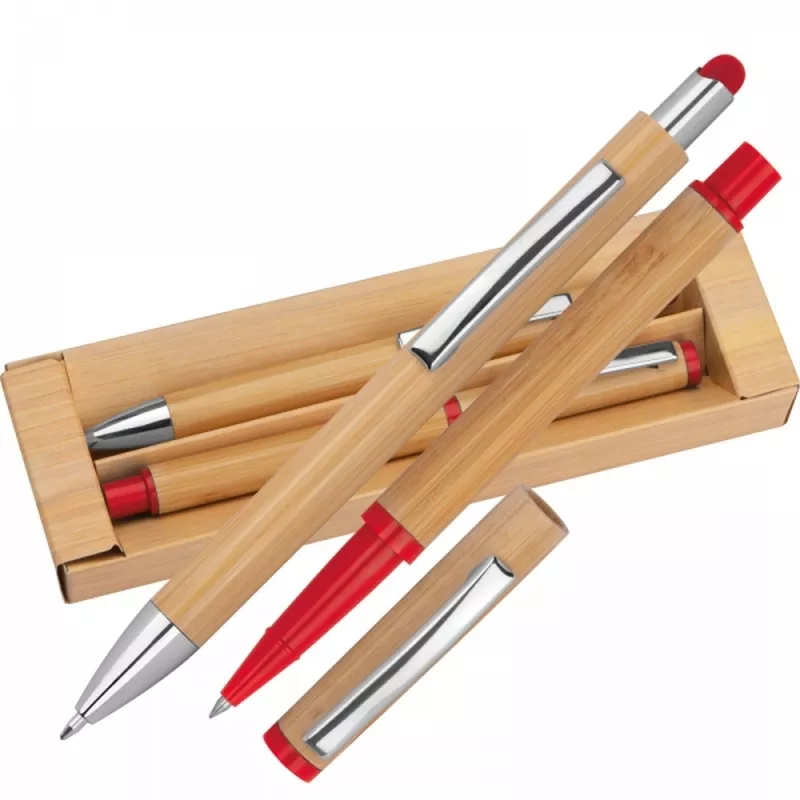 Zestaw piśmienny długopis i pióro kulkowe touch pen SOPHIE - czerwony (1255805)