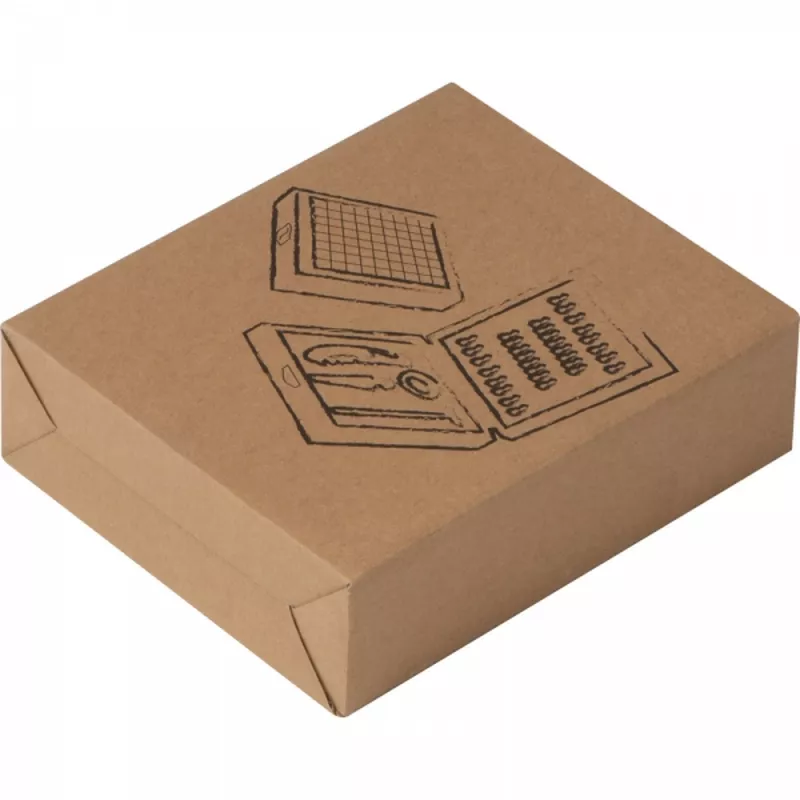 Zestaw do wina z szachami ERNST - brązowy (8403701)