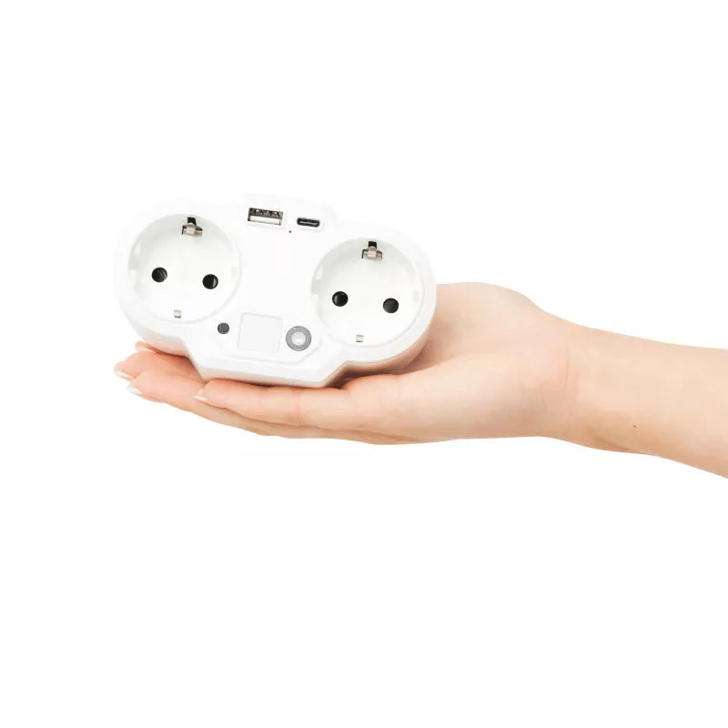 Wtyczka USB z lampką nocną - biały (56-0402719)