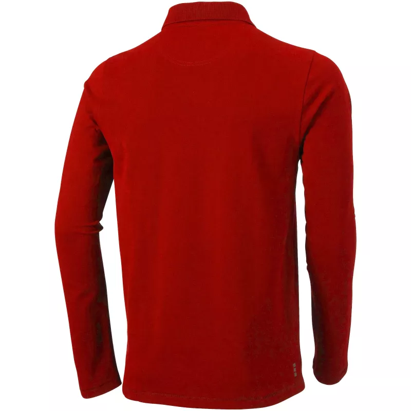 Męskie polo Oakville z długim rękawem - Czerwony (38086-RED)