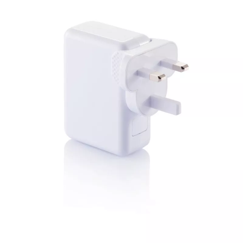 Uniwersalna ładowarka, adapter podróżny - biały (P820.373)
