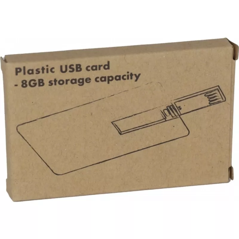 Pendrive plastikowy karta 8GB 2.0 SLOUGH - biały (033606)
