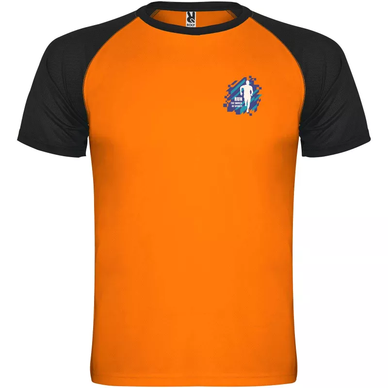 Indianapolis sportowa koszulka unisex z krótkim rękawem - Czarny-Fluor Orange (R6650-BLACK-FLORANGE)