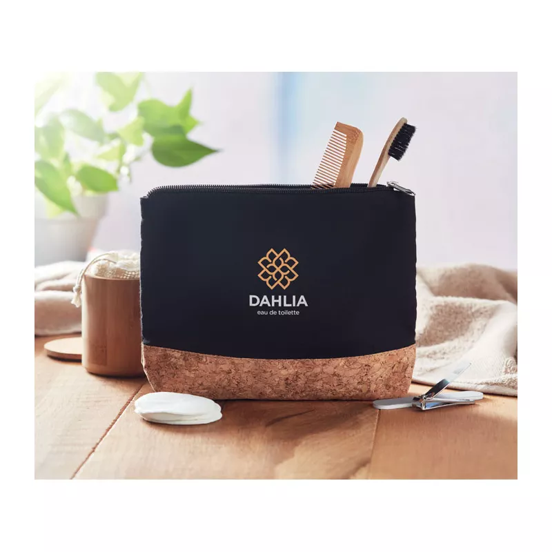 Kosmetyczka bawełniana 220 g/m² PORTO BAG - Czarny (MO9817-03)