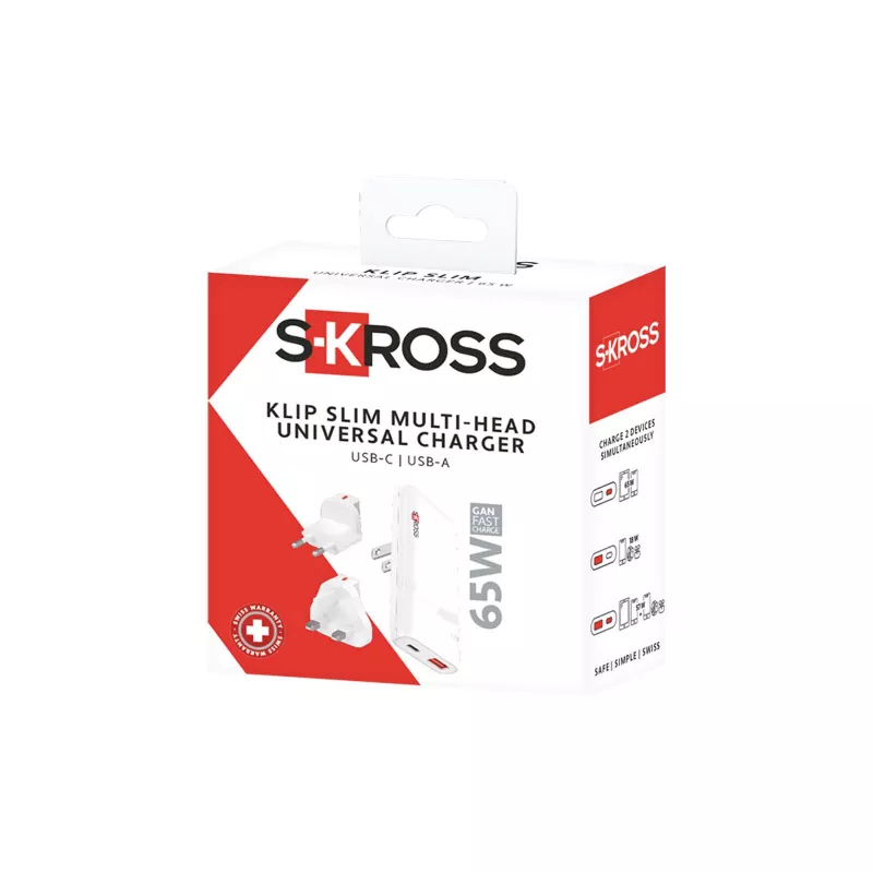Ładowarka wielozłączowa SKROSS® Klip Slim 65 W - Biały (12461801)