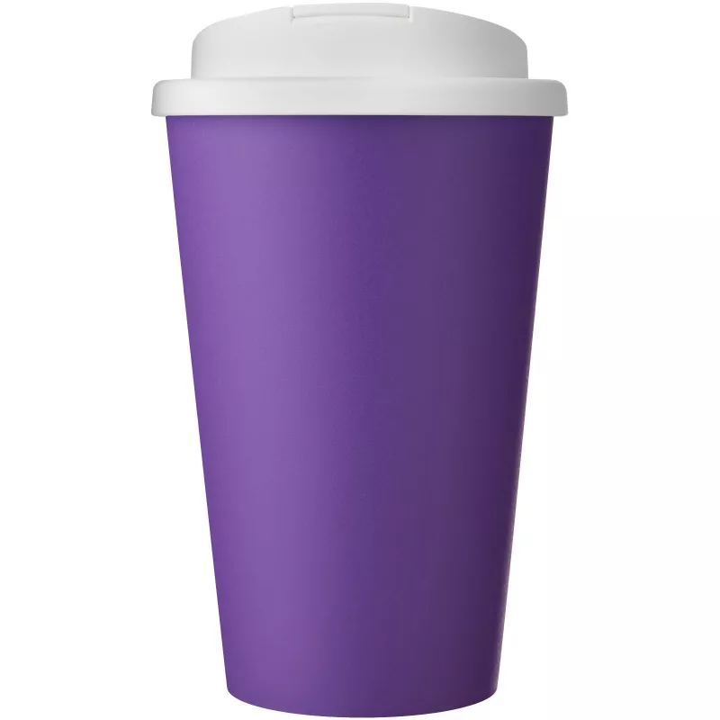 Kubek Americano® Eco z recyklingu o pojemności 350 ml z pokrywą odporną na zalanie - Biały-Fioletowy (21042513)