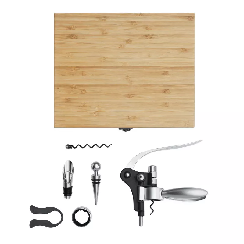 Zestaw do wina - brązowy, srebrny (56-0301151)