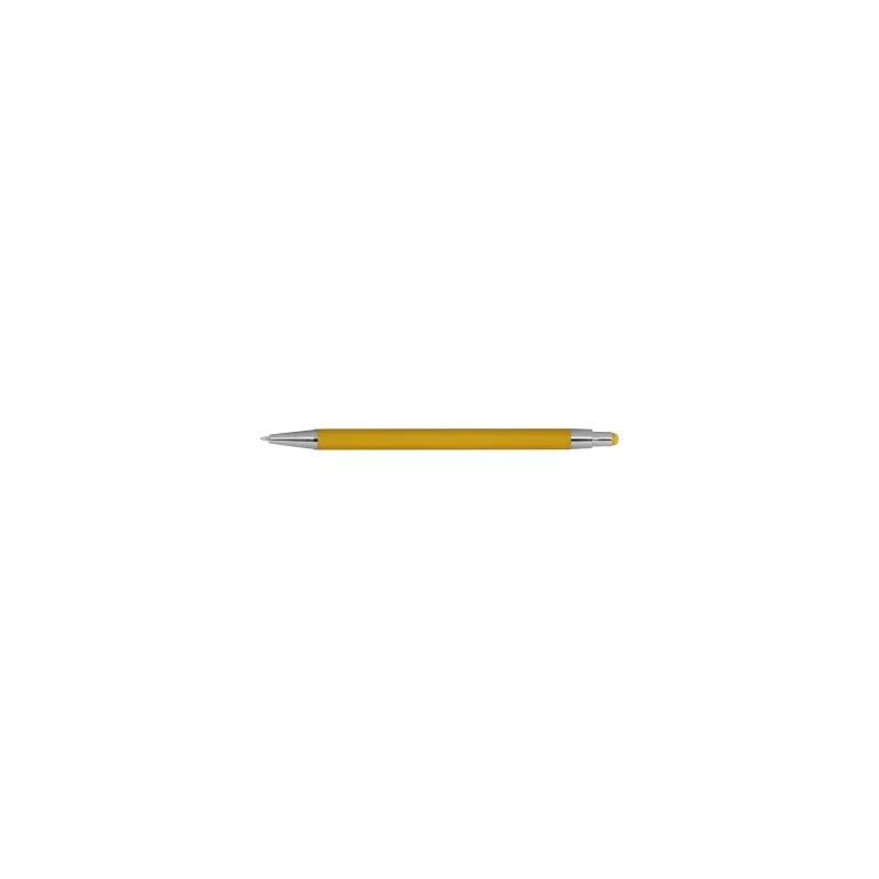 Długopis metalowy gumowany z touch penem - żółty (1096408)