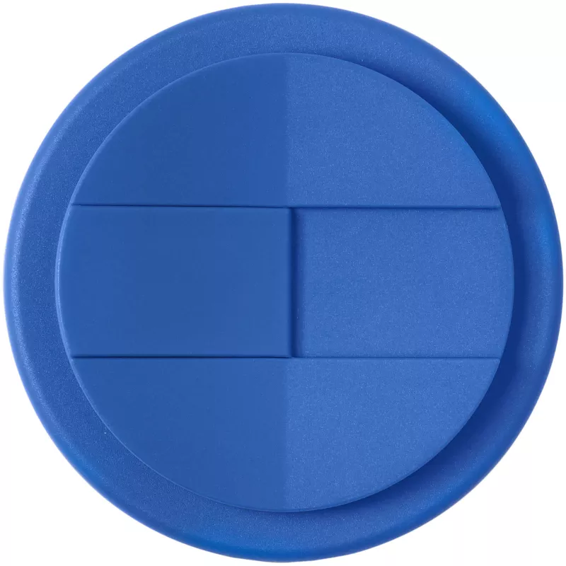 Kubek Americano® Eco z recyklingu o pojemności 350 ml z pokrywą odporną na zalanie - Czarny-Średnioniebieski (21042591)