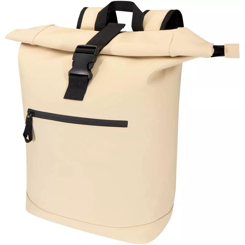 Resi Plus plecak na 15-calowego laptopa o pojemności 18 l z recyklingu, z certyfikatem GRS i zwijaną górną częścią - Oatmeal (13009307)