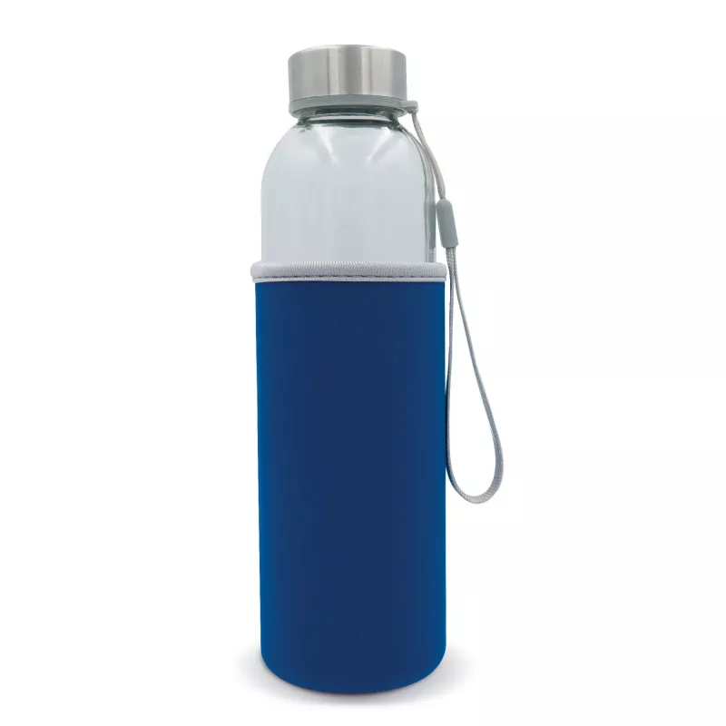 Szklana butelka w pokrowcu 500 ml - jasnoniebieski transparentny (LT98822-N0412)
