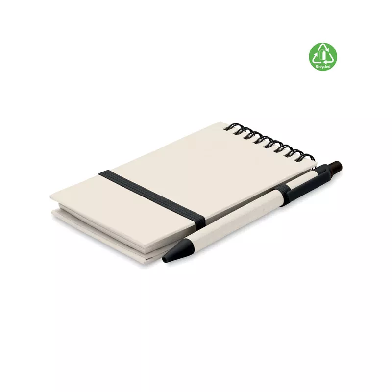 Notes A6 z recyklingu 70 kartek z długopisem MITO SET - Czarny (MO6837-03)