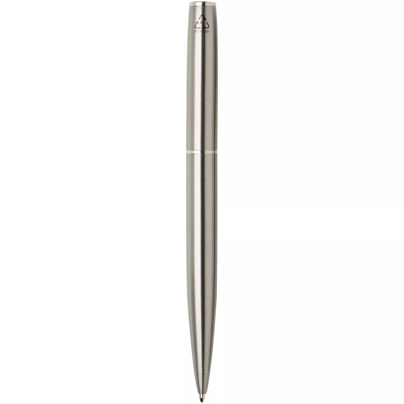 Didimis zestaw obejmujący długopis kulkowy ze stali nierdzewnej z recyklingu i pióro kulkowe - Srebrny (10783681)