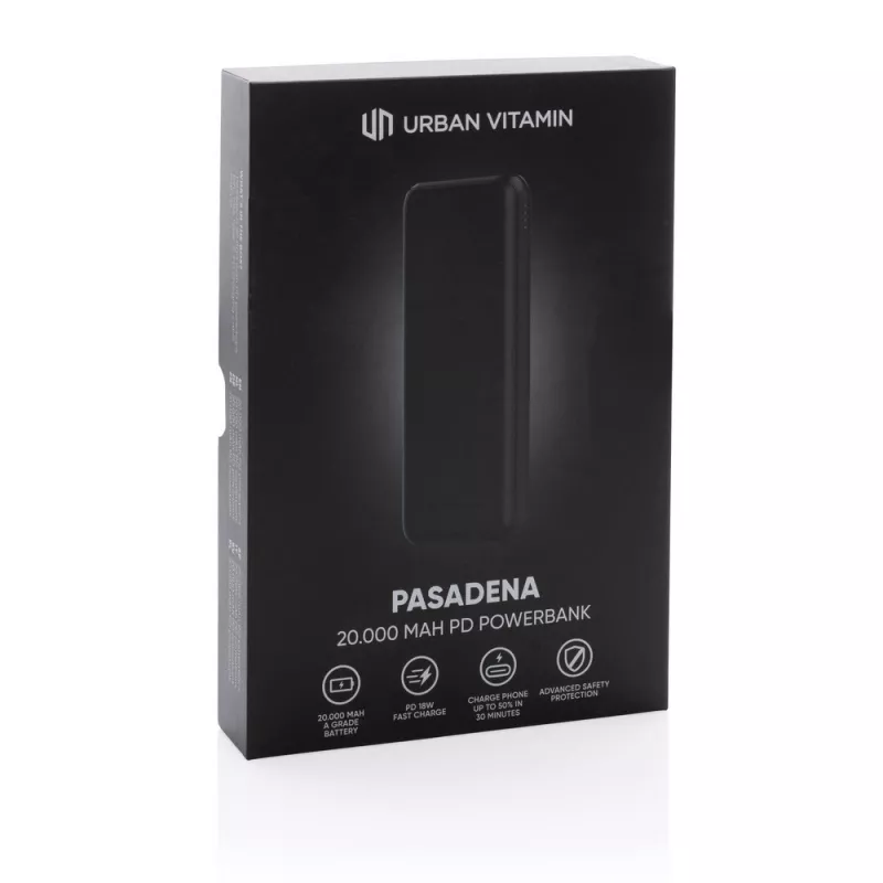 Szybki power bank 20000 mAh Urban Vitamin - czarny (P322.751)