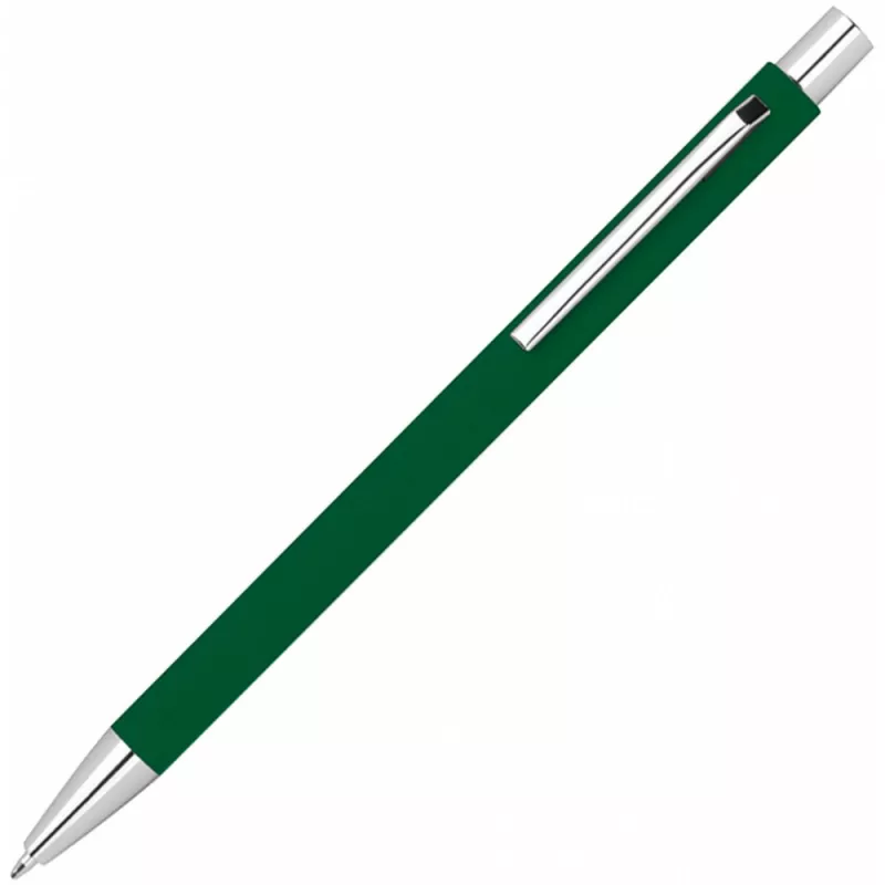 Długopis metalowy z powierzchnią soft touch - ciemnozielony (1368099)