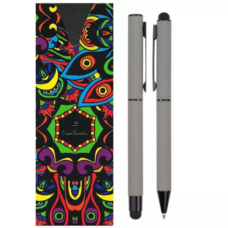 Zestaw piśmienny długopis i pióro kulkowe touch pen soft touch CELEBRATION Pierre Cardin - szary (B0401008IP307)