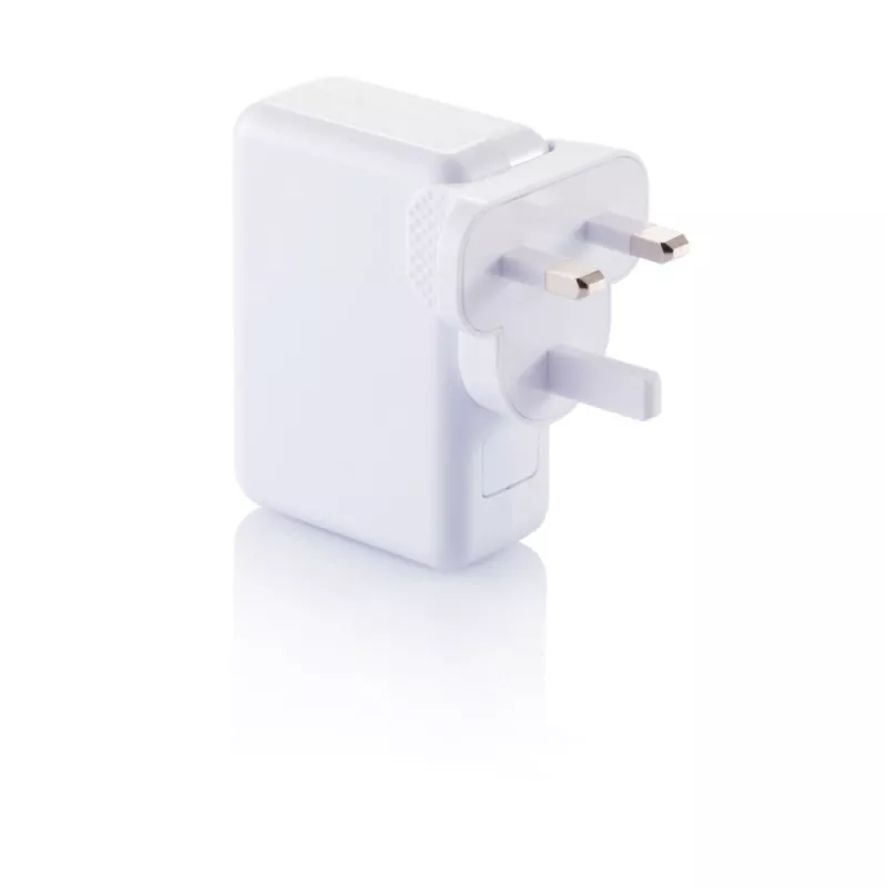 Uniwersalna ładowarka, adapter podróżny - biały (P820.373)