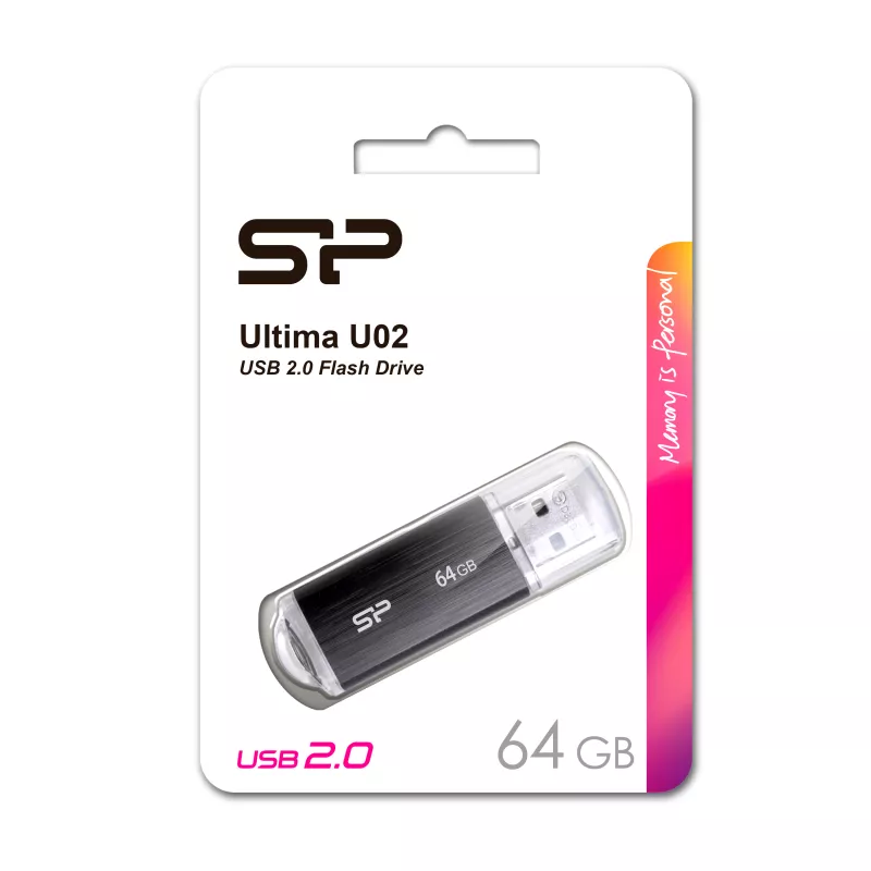 Pendrive Ultima U02, 16GB 2.0 Silicon Power - czarny (EG 813803 64GB)
