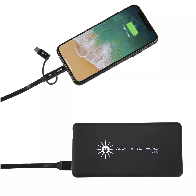 Solarny podświetlany powerbank SCX.design P30 - Czarny (2PX02190)