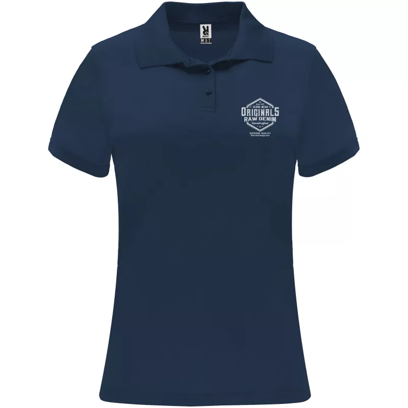 Damska sportowa koszulka polo z poliestru 150 g/m² ROLY MONZHA WOMAN 0410 - Navy Blue (R0410-NAVYBLUE)