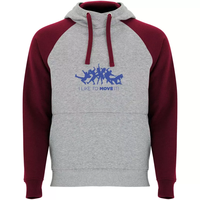Badet dziecięca dwukolorowa bluza z kapturem - Garnet-Szary melanż (K1058-GARNET-H_GREY)