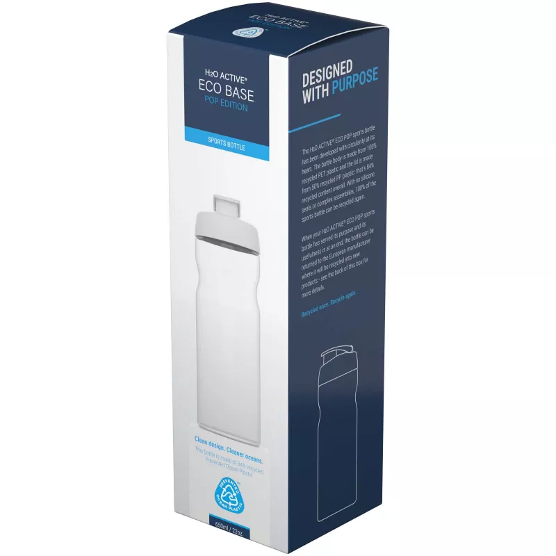 Bidon H2O Eco  z wieczkiem zaciskowym 650 ml - Biały-Pomarańczowy (21009723)