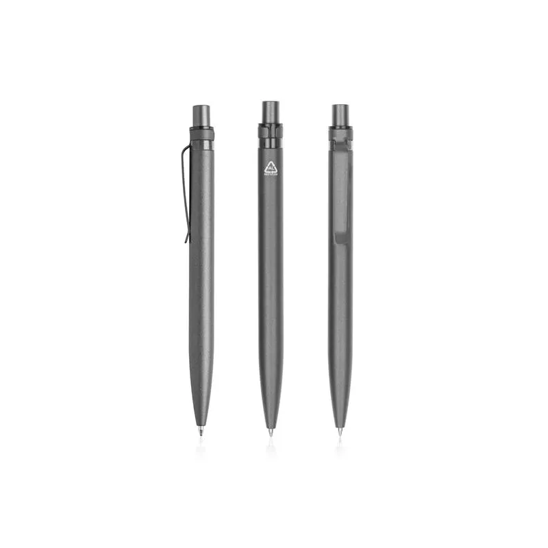 Aluminiowy długopis z recyklingu z kolorowym akcentem - Czarny (IP13155211)