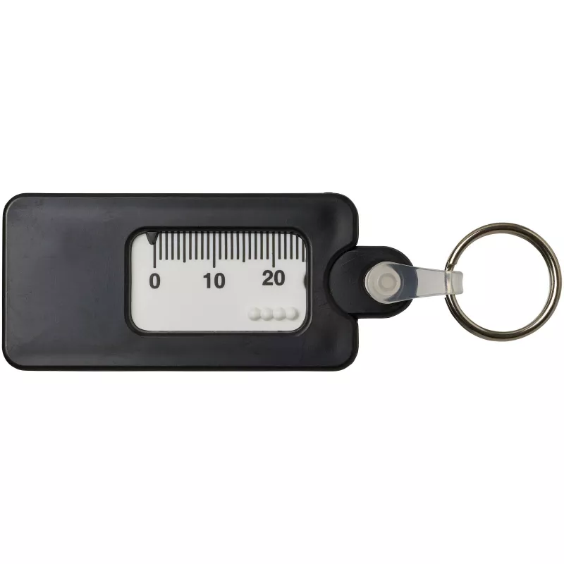 Kym brelok do kluczy z materiałów z recyklingu w kształcie narzędzia do pomiaru bieżnika opon - Czarny (21019090)