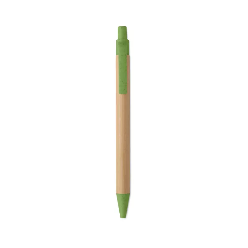 Długopis bambusowy z końcówkami ze słomy ITEA COLOUR - Zielony (MO2635-09)
