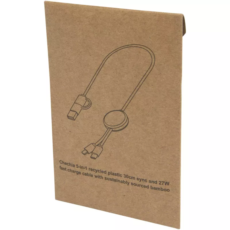 Citala kabel do synchronizacji danych i szybkiego ładowania 5 w 1 27 W o długości 30 cm z tworzyw sztucznych pochodzących z recyklingu - Zielony melanż (12442762)