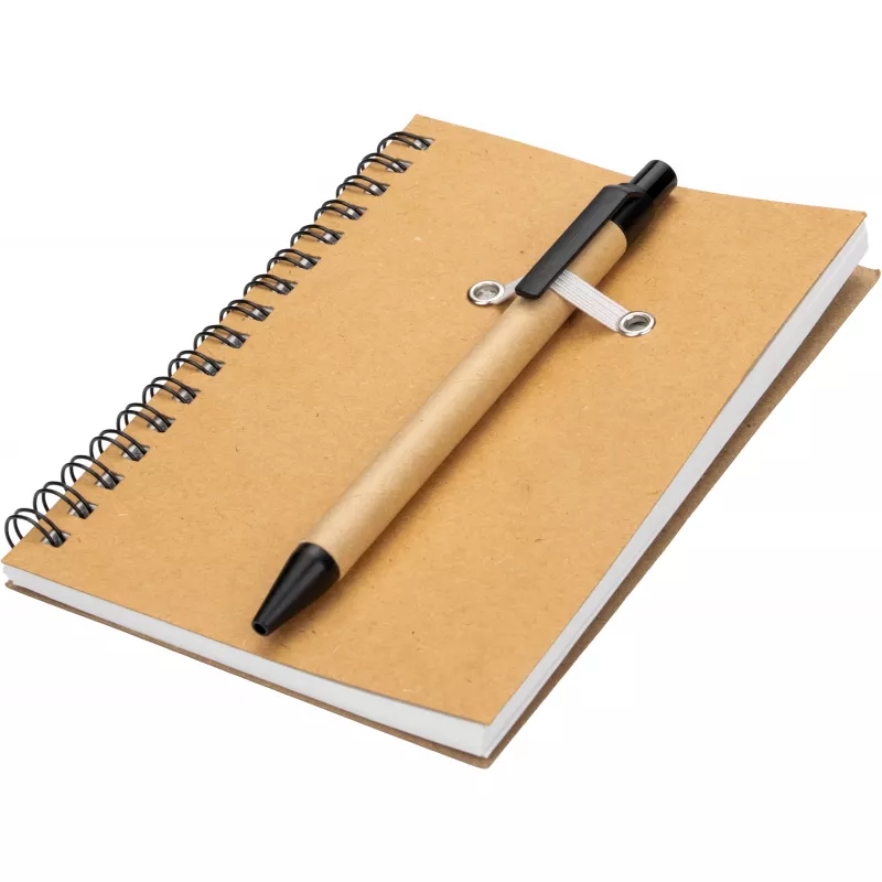 Notes A6 w linie z papieru z recyklingu z długopisem KEYSTONE - brązowy (197601)