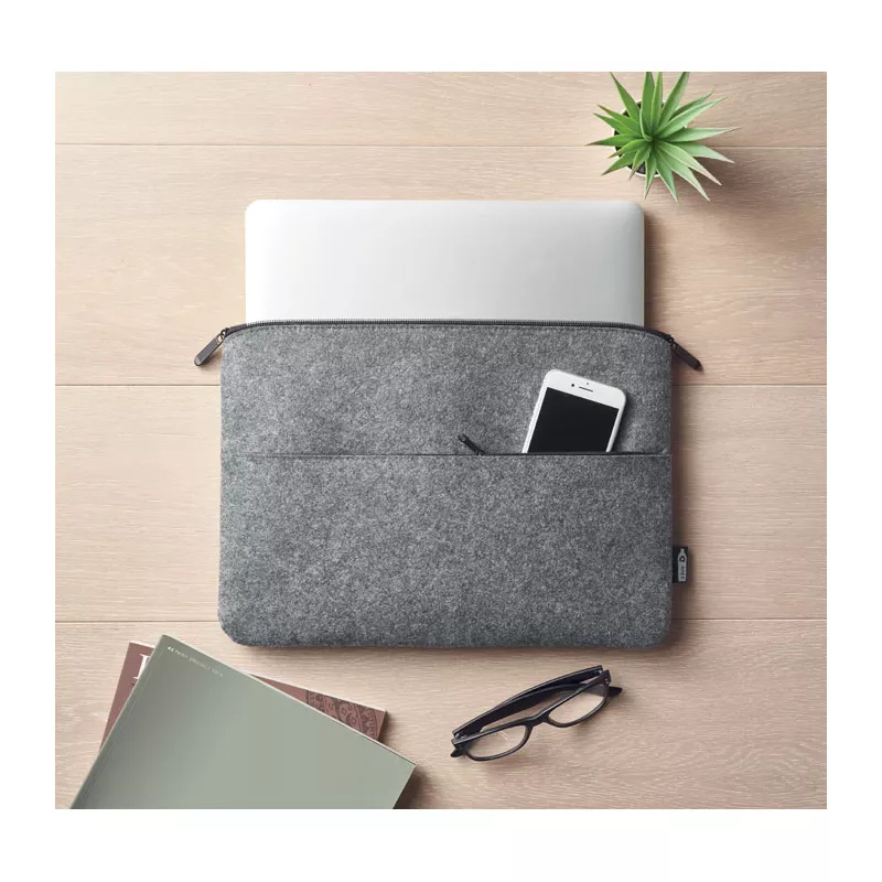 Torba na laptop 14" z filcu RPET TOPLO - Szary (MO6419-07)