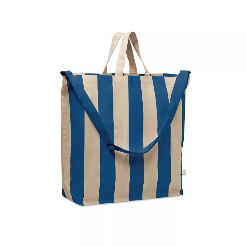 Torba plażowa duża w paski 280 g/m² LAGUNA - Niebieski (MO2555-37)