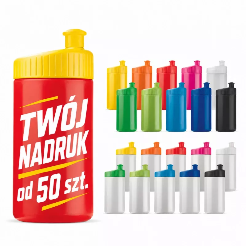 Bidon reklamowy z dowolnym nadrukiem | Design 500ml - biały (LT98796-N0001)
