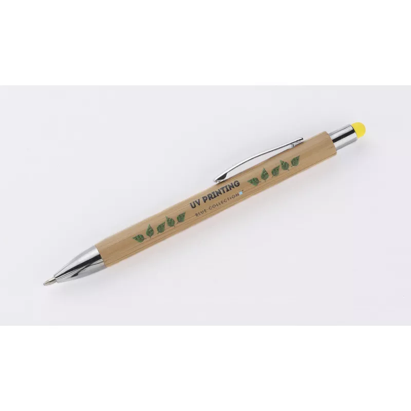 Długopis bambusowy z touch pen-em TUSO - żółty (19661-12)