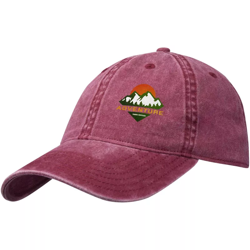 Grafton czapka 6-panelowa z efektem sprania - Bordo (38687220)